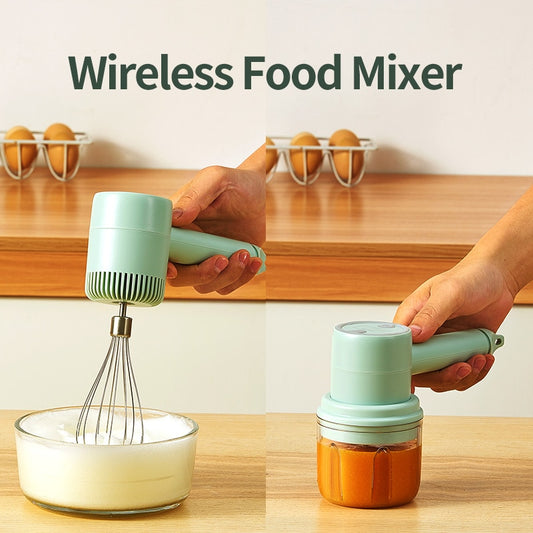 2022 New Wireless Portable Electric Food Mixer Hand Blender 3 Speeds High Power Dough Blender Egg Beater Hand Mixer